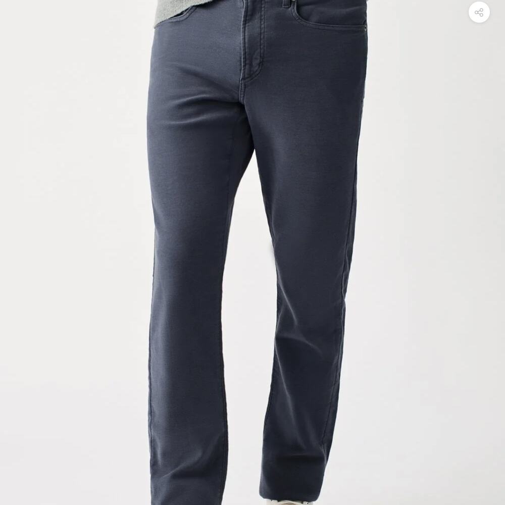 Faherty Stretch Terry 5 Pocket Pants Navy Blue Mens 31x30